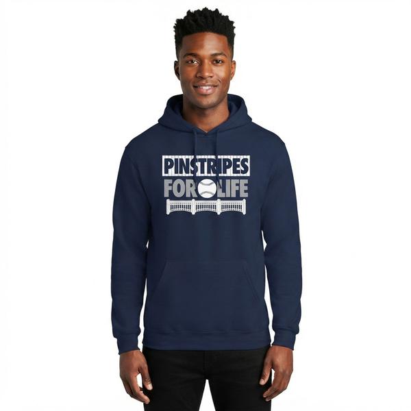 Mens Tailgate NY Pinstripes For Life Hoodie - image 