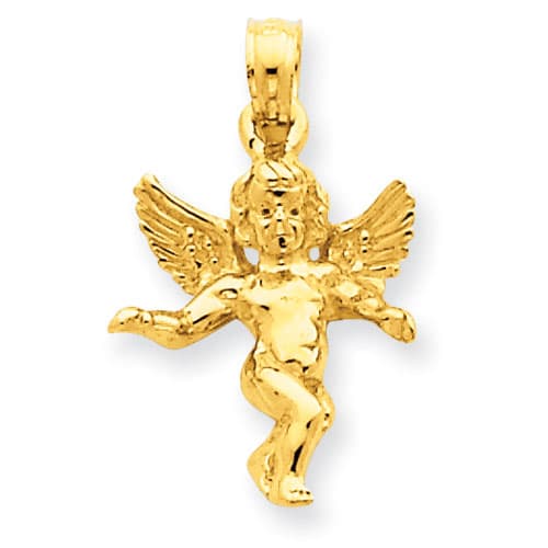 Unisex Gold Classics&#40;tm&#41; 14kt. Yellow Gold Angel Pendant - image 