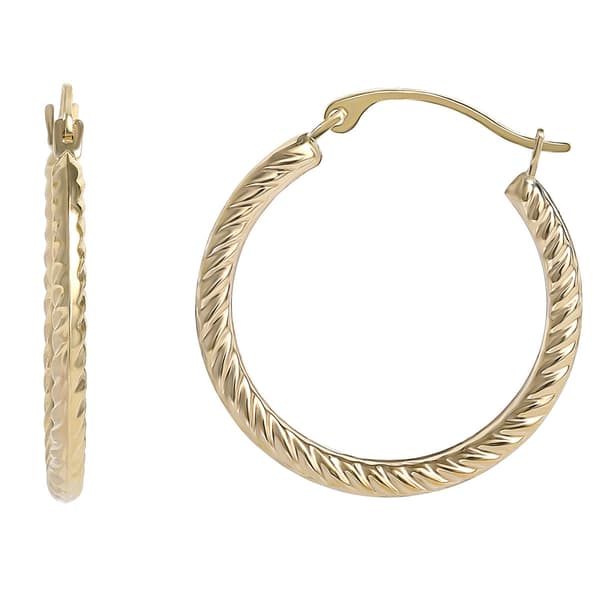 10kt. Yellow Gold Small Twisted Hoop Earrings - image 