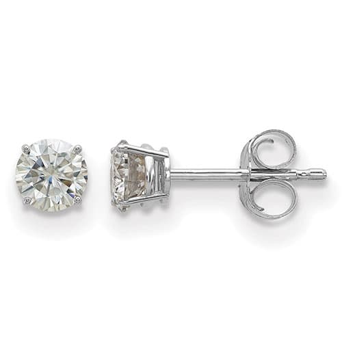 True Light&#40;tm&#41; 4.0mm Round Moissanite Basket Post Earrings - image 