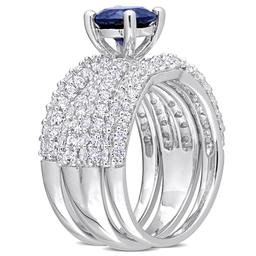 Gemstone Classics™ Sterling Silver Created Sapphire Bridal Set
