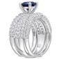 Gemstone Classics&#8482; Sterling Silver Created Sapphire Bridal Set - image 3