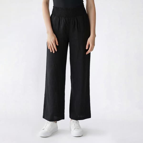 Juniors Love Tree Linen Smock Wide Leg Pant - image 
