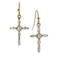 Symbols of Faith 14kt. Gold Dipped Cross Drop Earrings - image 1