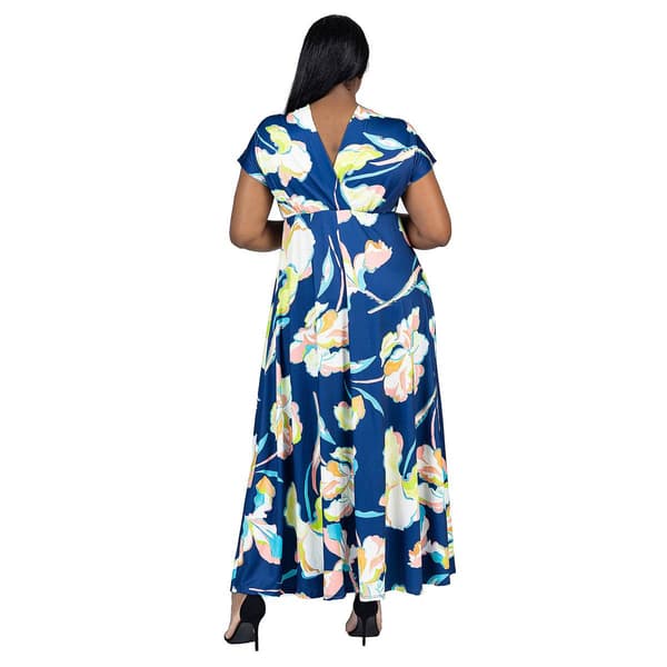 Plus Size 24/7 Comfort Apparel Floral Empire Waist Maxi Dress