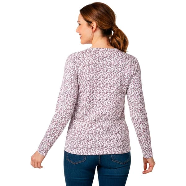 Petite Hasting & Smith Long Sleeve Ditsy Floral Henley Tee