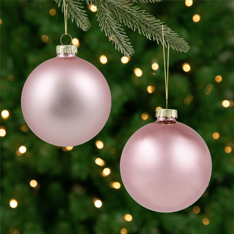 Northlight 9ct. 2-Finish Pink Glass Ball Christmas Ornaments
