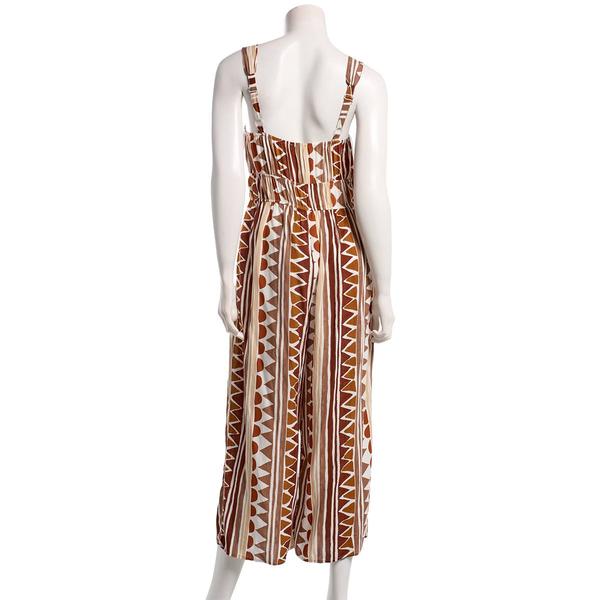 Womens Luxology Sleeveless Beaded Drawstring Geometric Jumpsuit
