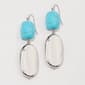 Ashley Cooper(tm) Turquoise Stone & Oval Rhodium Drop Earrings - image 1