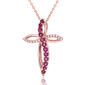 Gemstone Classics&#40;tm&#41; Rose Gold Ruby Cross Necklace - image 1