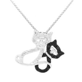 Marsala Genuine Diamond 1/10ctw. 2 Cat Pendant Necklace