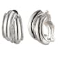 Anne Klein 0.7in. Silver-Tone Crossover Button Clip Earrings - image 1