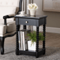 Baxton Studio Terentia Nightstand with Bobbin Legs - image 9