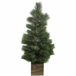 Northlight 3ft. Snowy Pine Christmas Tree in Wooden Pot