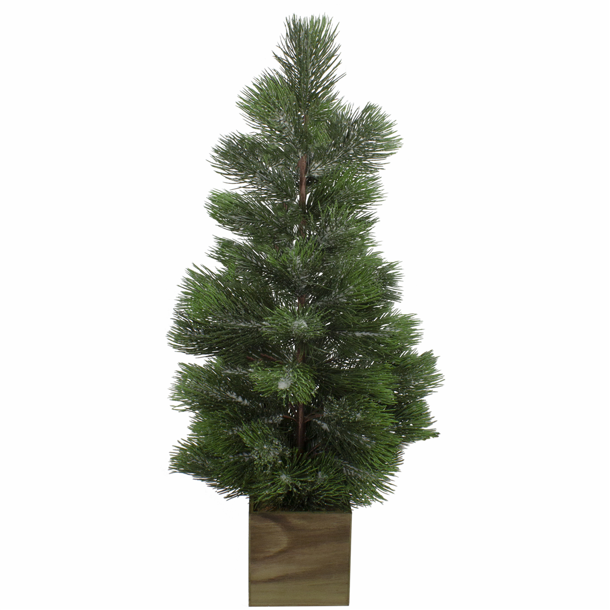 Northlight 3ft. Snowy Pine Christmas Tree in Wooden Pot