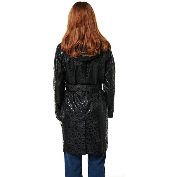 Womens Capelli New York Leopard Mid Length Trench Raincoat