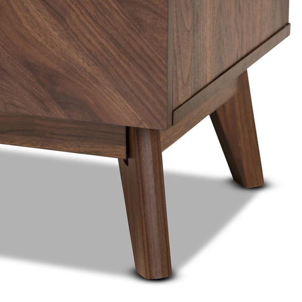 Baxton Studio Hartman Walnut Brown Wood 2-Drawer Nightstand