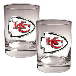 NFL Kansas City Chiefs 2pc. 14oz. Rocks Glass Set