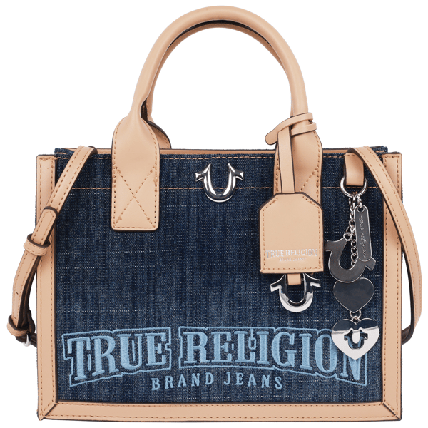 True Religion Bombe Logo Denim Tote - image 