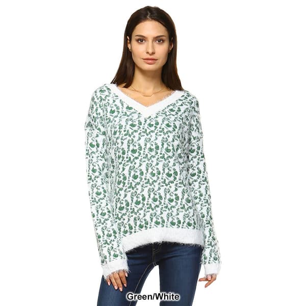 Womens White Mark Leopard Sweater