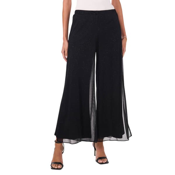 Petite MSK Glitter Mesh High Side Slit Palazzo Pants