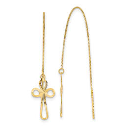 Gold Classics&#40;tm&#41; Box Chain Cross Threader Earrings