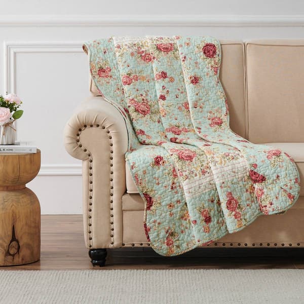 Greenland Home Fashions(tm) Antique Rose Reversible Quilted Throw