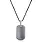 Mens Perry Ellis Light Gunmetal Diamond Dog Tag Necklace - image 1
