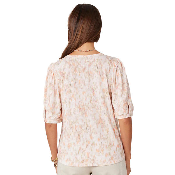 Womens Democracy Elbow Puff Sleeve Ruched Blouse