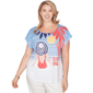 Plus Size Heart''s of Palm Smooth Sailing Printed Poly T Sleeve S - image 1