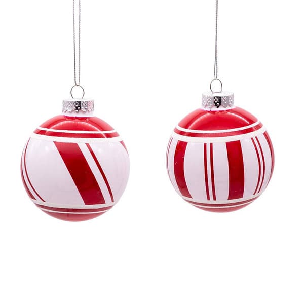 Kurt S. Adler 6pc. Red & White Glass Ball Ornaments Set - image 