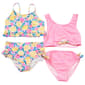 Girls (7-12) Be Magical 4pc. Floral Print & Stripe Swim Suits - image 1