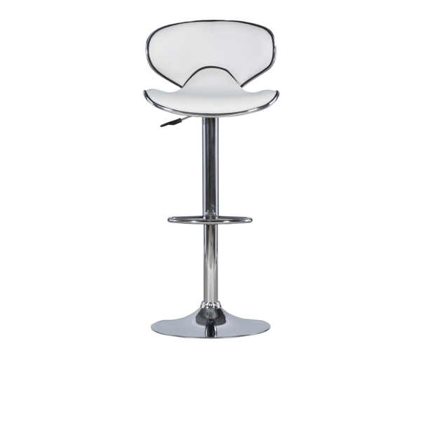 Linon Home Decor Beldon White Faux Leather Adjustable Barstool