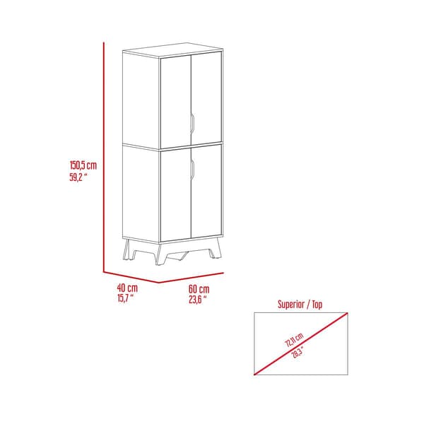FM FURNITURE Zurich White Double Kitchen Pantry