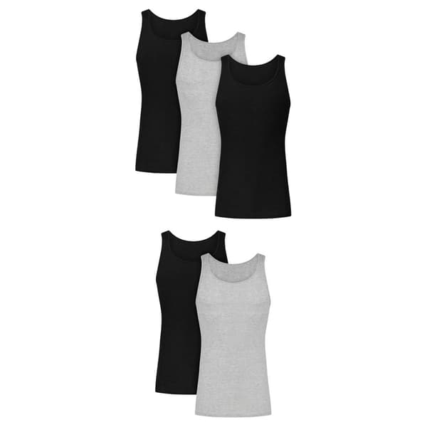 Mens Hanes Ultimate® Core 5pk. Tank Top - Black/Grey