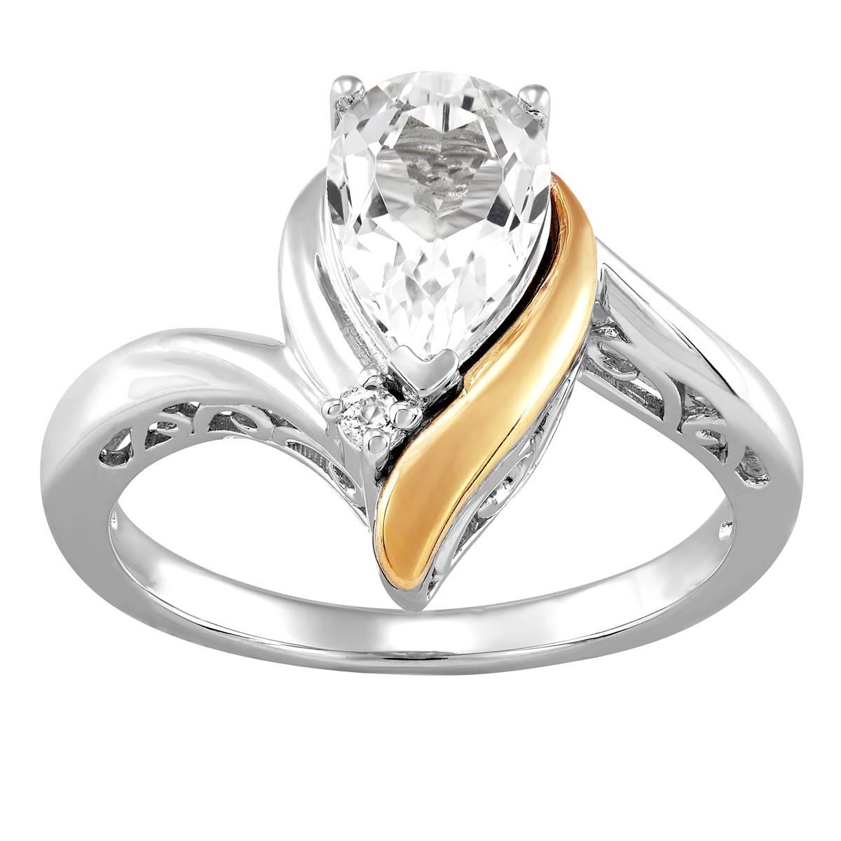 Gemstone Classics™ White Topaz 10kt. Sterling Silver Ring