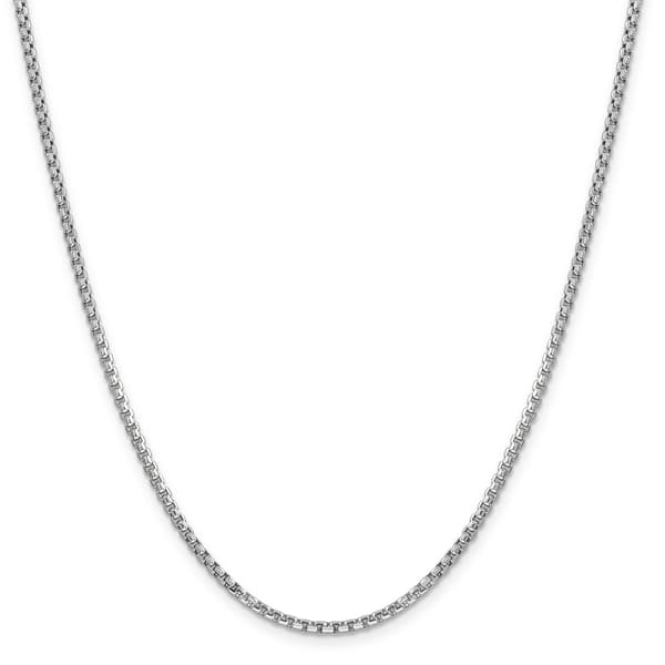 Gold Classics(tm) 2.45mm. White Gold Semi-Solid Box Necklace - image 