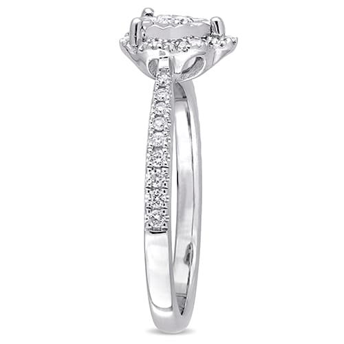 Laura Ashley® Sterling Silver 1/3ct. Diamond Heart Ring