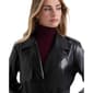 Womens Ellen Tracy Faux Leather Trench Coat With Belt - image 4