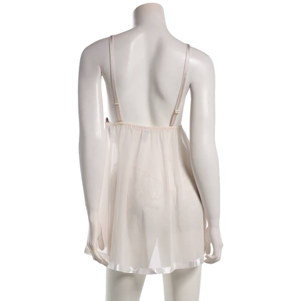 Womens Spree Intimates 2pc. Pearl & Lace Mesh Babydoll - 22243A