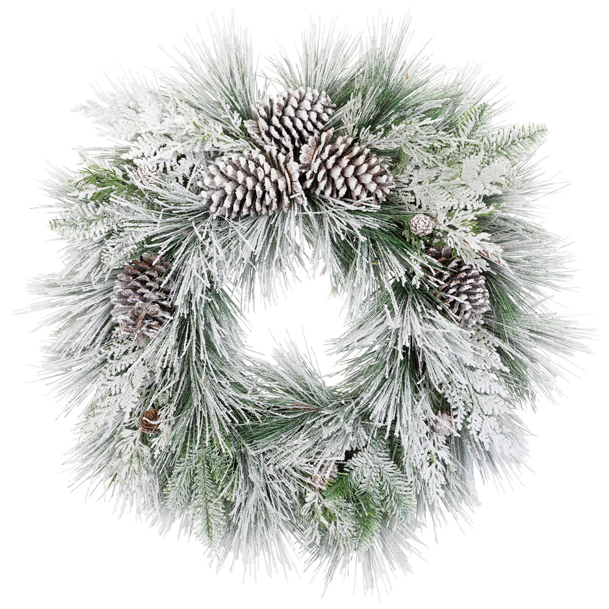Northlight 26in. Snowy Needle Pine & Pinecone Christmas Wreath