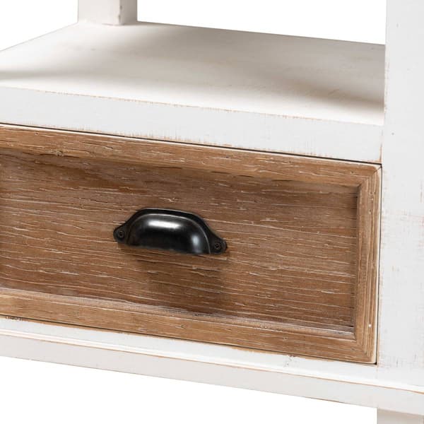 Baxton Studio Glynn Farmhouse Weathered Two-Tone Nightstand