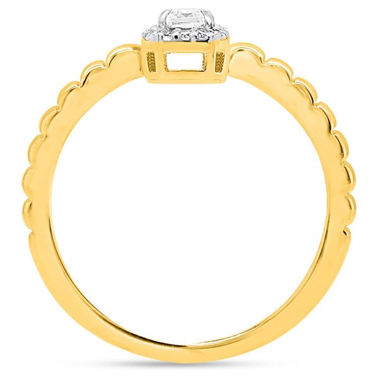 Nova Star® 1/5ctw. Emerald & Round Lab Grown Diamond Promise Ring