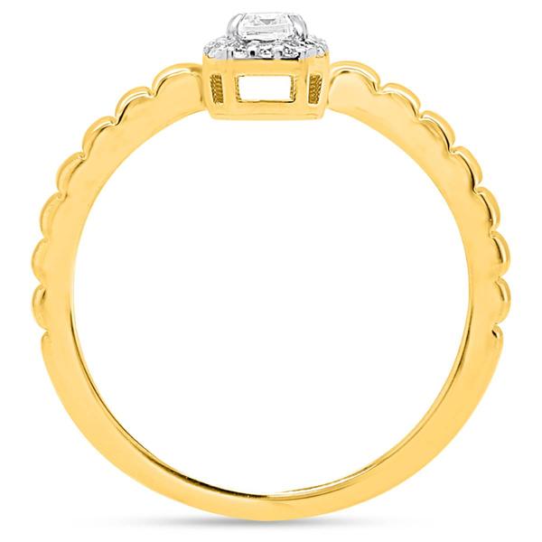 Nova Star® 1/5ctw. Emerald & Round Lab Grown Diamond Promise Ring