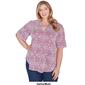 Plus Size Ruby Rd. Global Luxe Medallion Keyhole Neck Tee - image 2