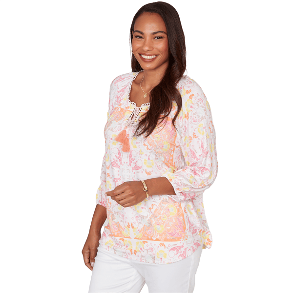 Petite Ruby Rd. Renaissance Romance Keyhole Neck Blouse