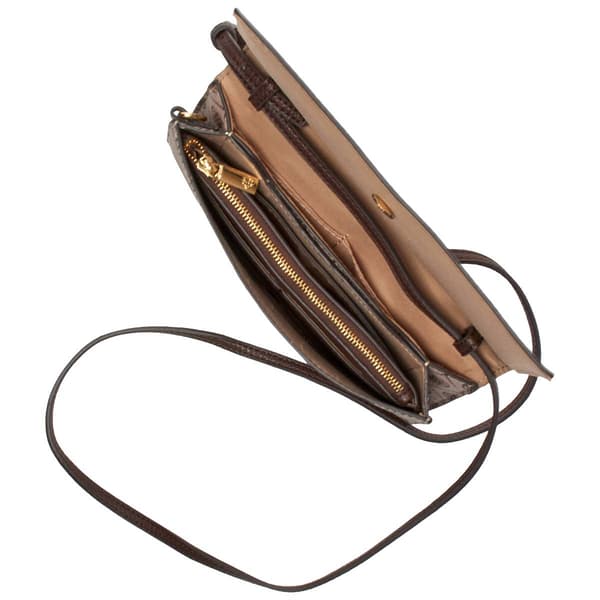 Womens Nanette Lepore Sienna Crossbody Wallet- Mushroom Medallion