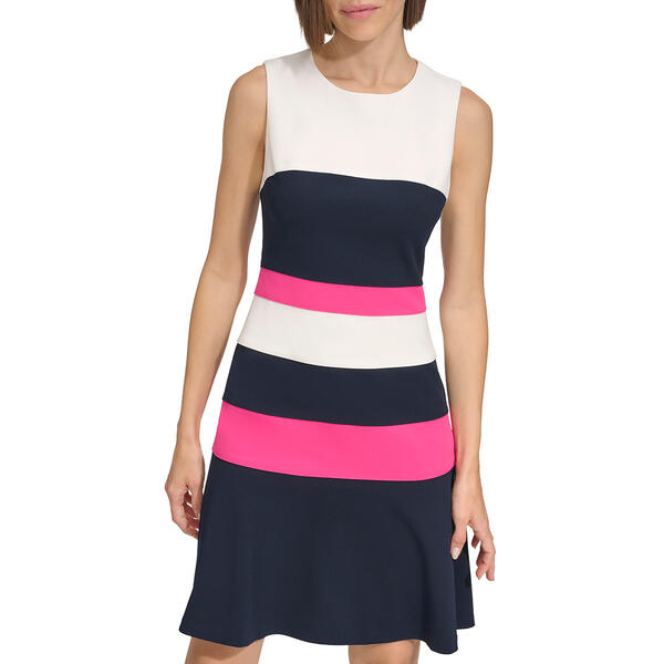 Womens Tommy Hilfiger Color Block Fit & Flare Scuba Dress - image 