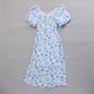 Girls (7-16) Paper Doll Floral Puff Sleeve Maxi Dress - Blue - image 1