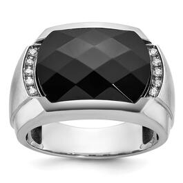 Mens Gentlemens Classics&#40;tm&#41; 14kt. White Gold 1/10ctw. Diamond Ring